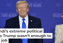 President Donald Trump participates in a roundtable discussion in Memphis, Tenn., with Attorney General Pam Bondi on March 23, 2026. AP Photo/Bruce Newman
